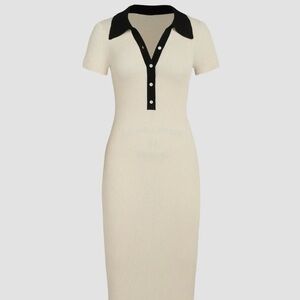 Knit Collar Polo Dress